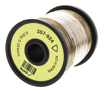 Produktfoto 1 von RS PRO Kupferdraht Emailliert Ø 0.22 mm Außen-ø / 0.224 mm, Spule 1300 m