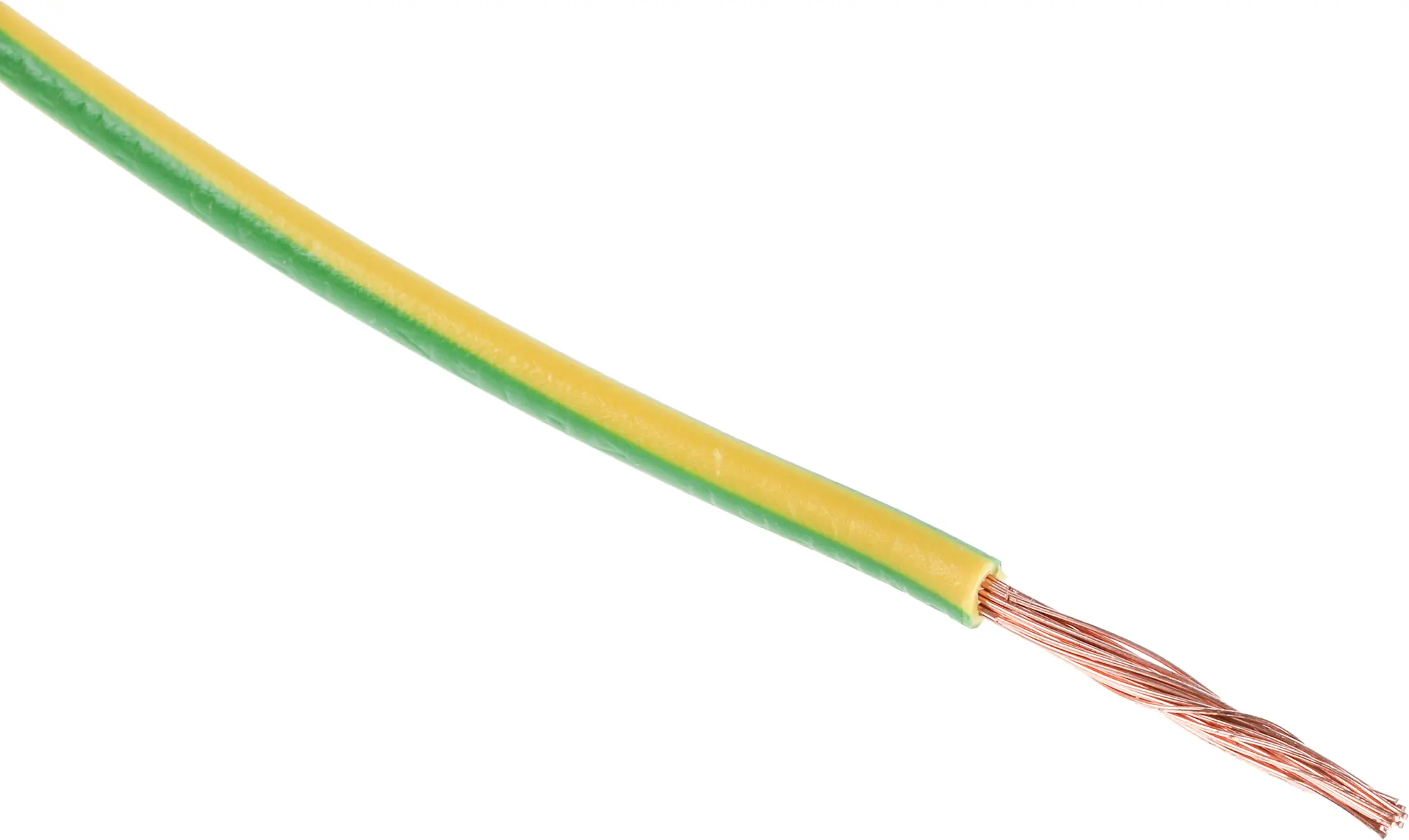 Produktfoto 1 von RS PRO Einzeladerleitung 2.5mm², 13 AWG 100m Grün/Gelb PVC isoliert Ø 4.2mm 7/0,67 mm Litzen