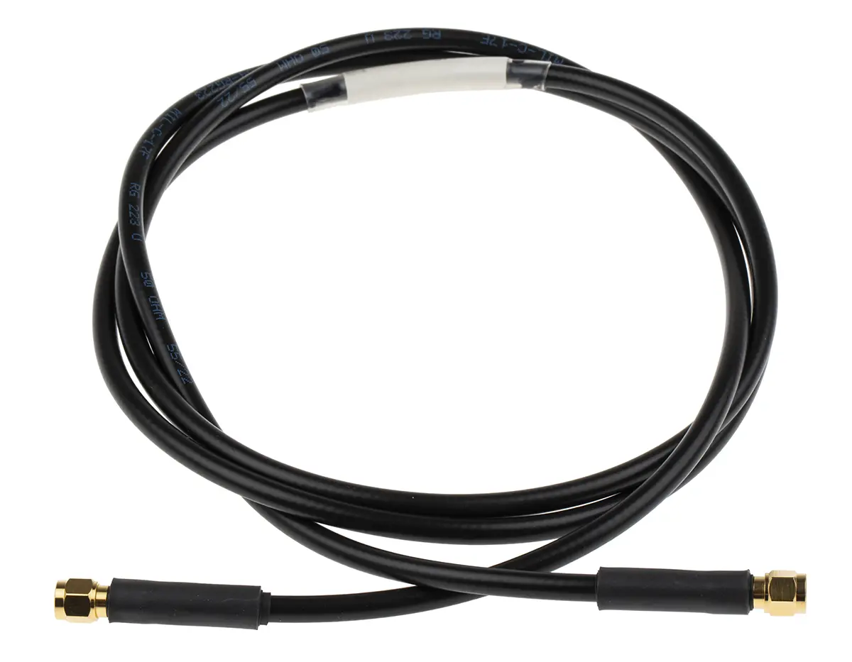Produktfoto 1 von RS PRO SMA RG233 Koaxialkabel, Abgeschlossen, 50 Ω, 1.5 m, Schwarz