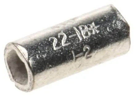 Produktfoto 1 von TE Connectivity Solistrand Spleißverbinder, Parallel Unisoliert, Ø 3.58 mm Zinn, Ges.L 7.65mm, 16 AWG max.