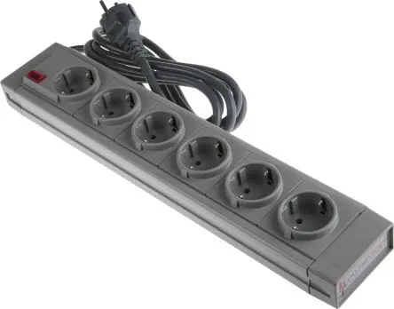 Produktfoto 1 von RS PRO Mehrfachsteckdose, 2 m, 6-fach, Typ F 230V ac