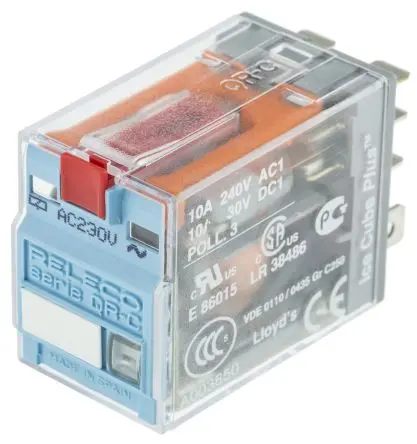 Produktfoto 1 von Releco C7 Leistungsrelais 230V ac Spule 2-poliger Umschalter 10A 11 kΩ 1.5 W