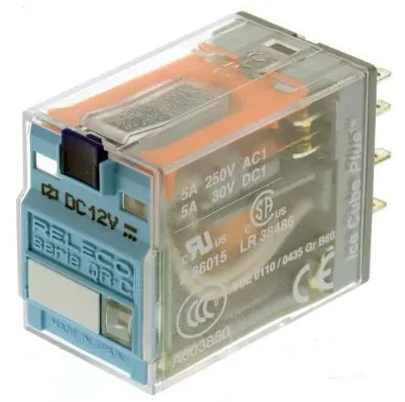 Produktfoto 1 von Releco C9 Leistungsrelais 12V dc Spule 4-poliger Schließer DIN-Hutschiene 5A 148 Ω 2.5 kW