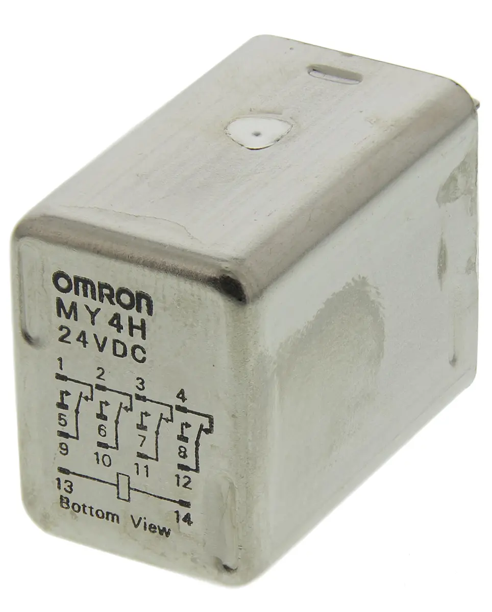 Produktfoto 1 von Omron MY4 Leistungsrelais 24V dc Spule 4-poliger Schließer Panel 3A 650 Ω 900 mW