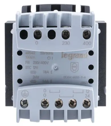 Produktfoto 1 von Legrand 100 VA DIN-Schienen-Trafo, Primär 230 to 400 V / Sekundär 230 V DIN-Hutschiene 2 Ausg., 98 mm x 84mm x 86 mm