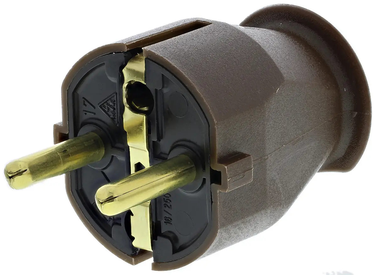 Produktfoto 1 von Kopp Netzstecker Kabel 16A, 2+E, CEE 7/7 Deutscher Schuko / Französisch Polyvinylchlorid, 250 V Braun