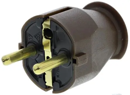 Produktfoto 1 von Kopp Netzstecker Kabel 16A, 2+E, CEE 7/7 Deutscher Schuko / Französisch Polyvinylchlorid, 250V Braun Schraubbefestigung,