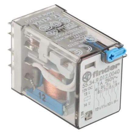 Produktfoto 1 von Finder 55 Relais 12V dc Spule 4-poliger Schließer 7A 140 Ω 1 W