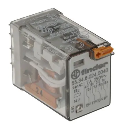 Produktfoto 1 von Finder 55 Relais 24V ac Spule 4-poliger Schließer 7A 190 Ω 1 W