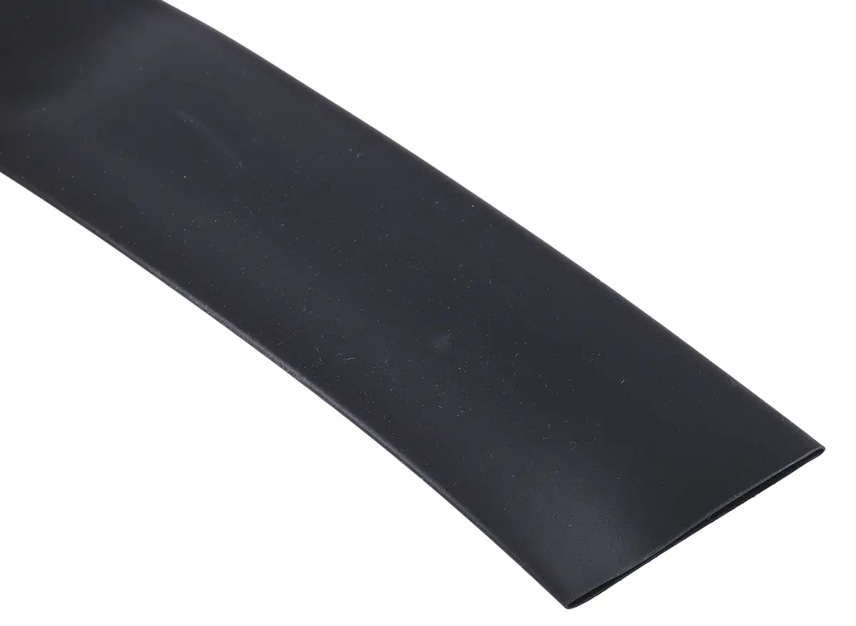 Produktfoto 1 von RS PRO Wärmeschrumpfschlauch, Polyolefin Schwarz, Ø 25.4 mm Schrumpfrate 2:1, Länge 3m