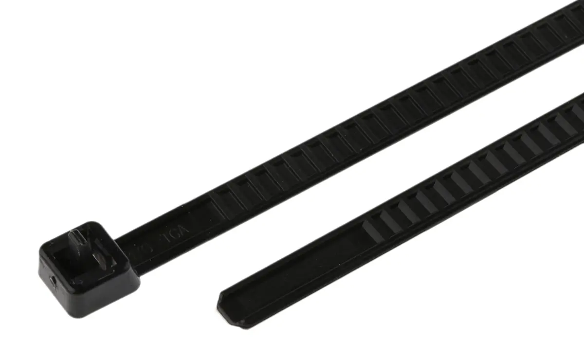 Produktfoto 1 von HellermannTyton LR55 Nylon 6.6 Kabelbinder Lösbar Schwarz 4.7 mm x 195 mm