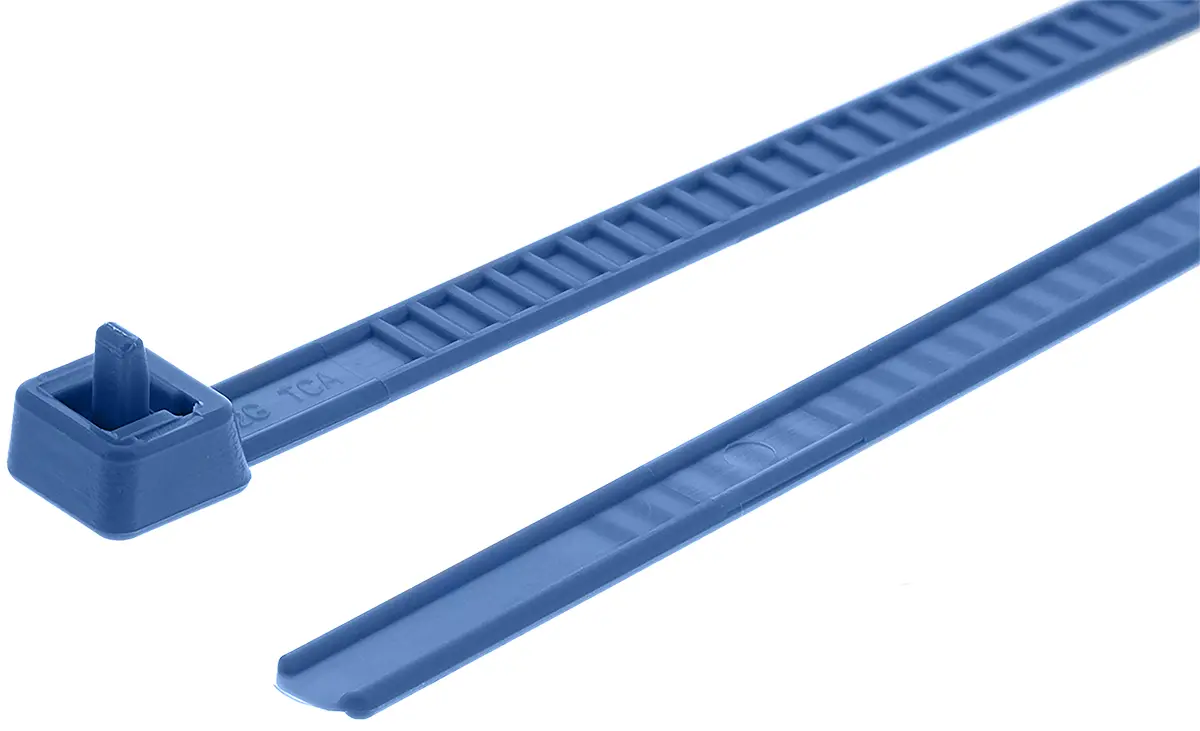 Produktfoto 1 von HellermannTyton LR55 Nylon 6.6 Kabelbinder Lösbar Blau 4.7 mm x 195 mm