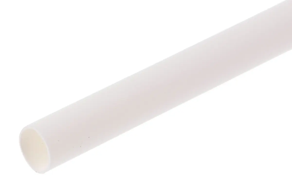 RS PRO Wärmeschrumpfschlauch, Polyolefin Weiß, Ø 3.2 mm Schrumpfrate 2:1, Länge 1.2m