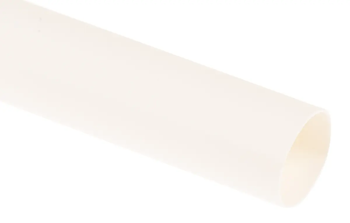 Produktfoto 1 von RS PRO Wärmeschrumpfschlauch, Polyolefin Weiß, Ø 9.5 mm Schrumpfrate 2:1, Länge 1.2m