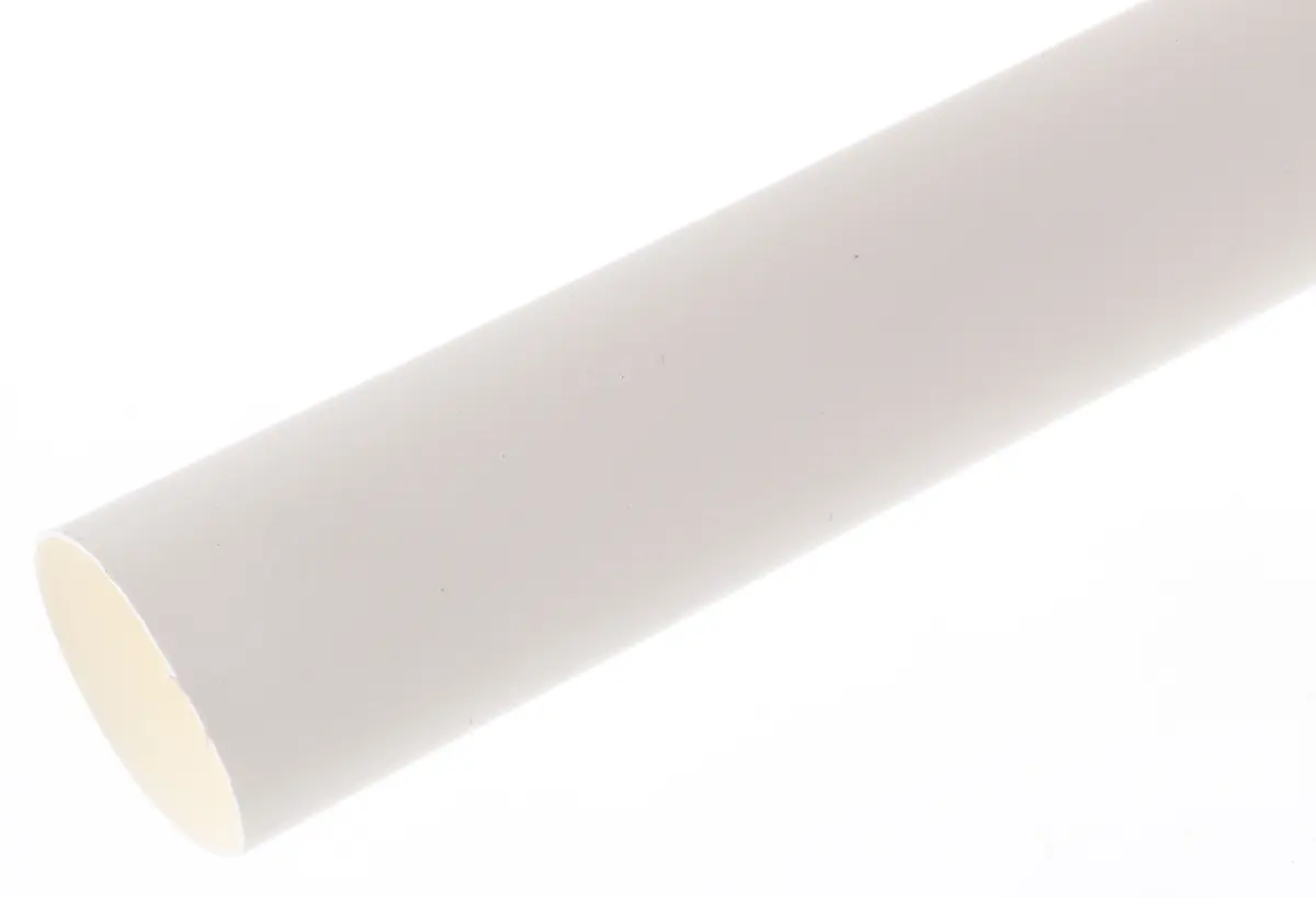 Produktfoto 1 von RS PRO Wärmeschrumpfschlauch, Polyolefin Weiß, Ø 12.7 mm Schrumpfrate 2:1, Länge 1.2m