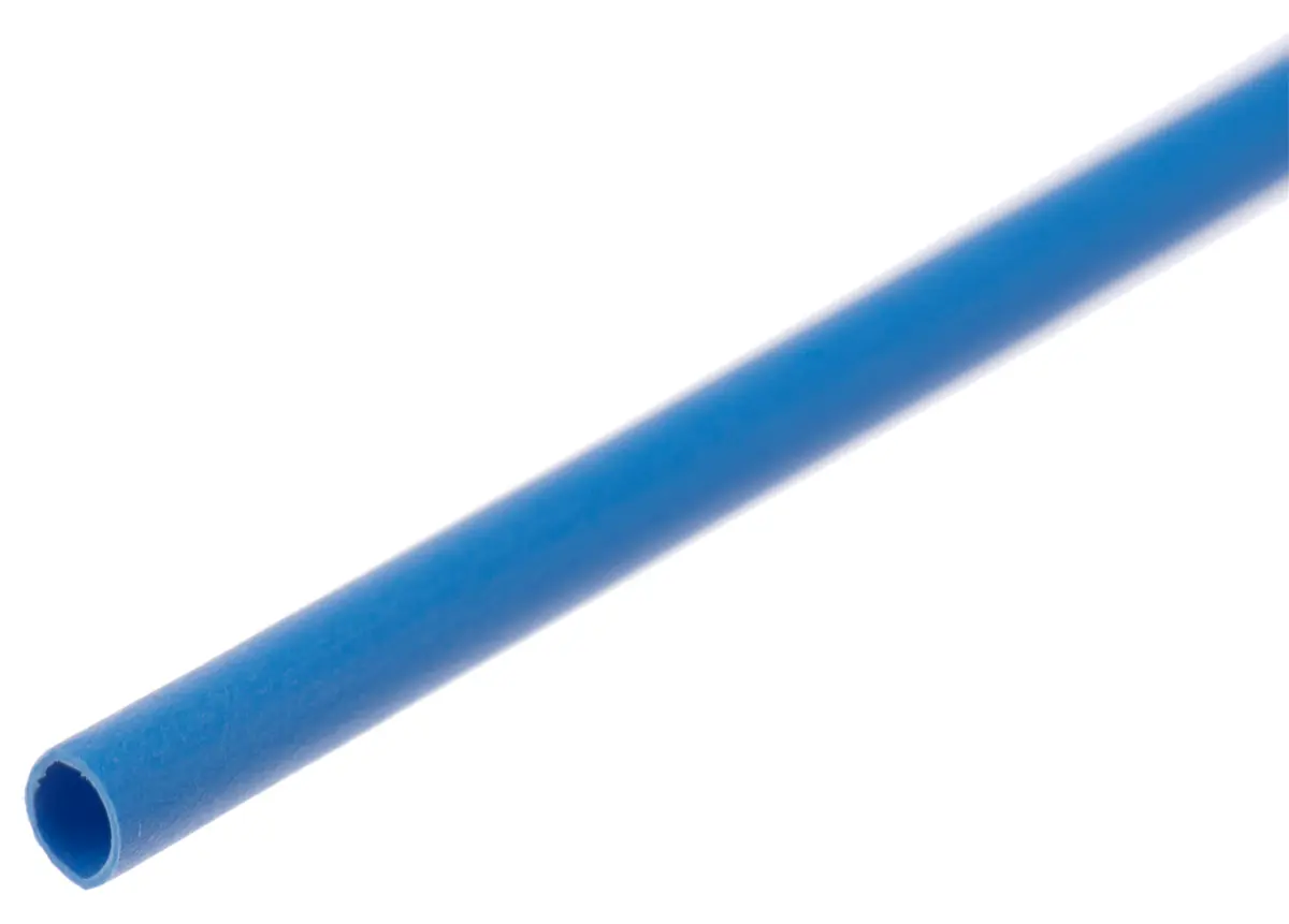 Produktfoto 1 von RS PRO Wärmeschrumpfschlauch, Polyolefin Blau, Ø 1.6 mm Schrumpfrate 2:1, Länge 1.2m