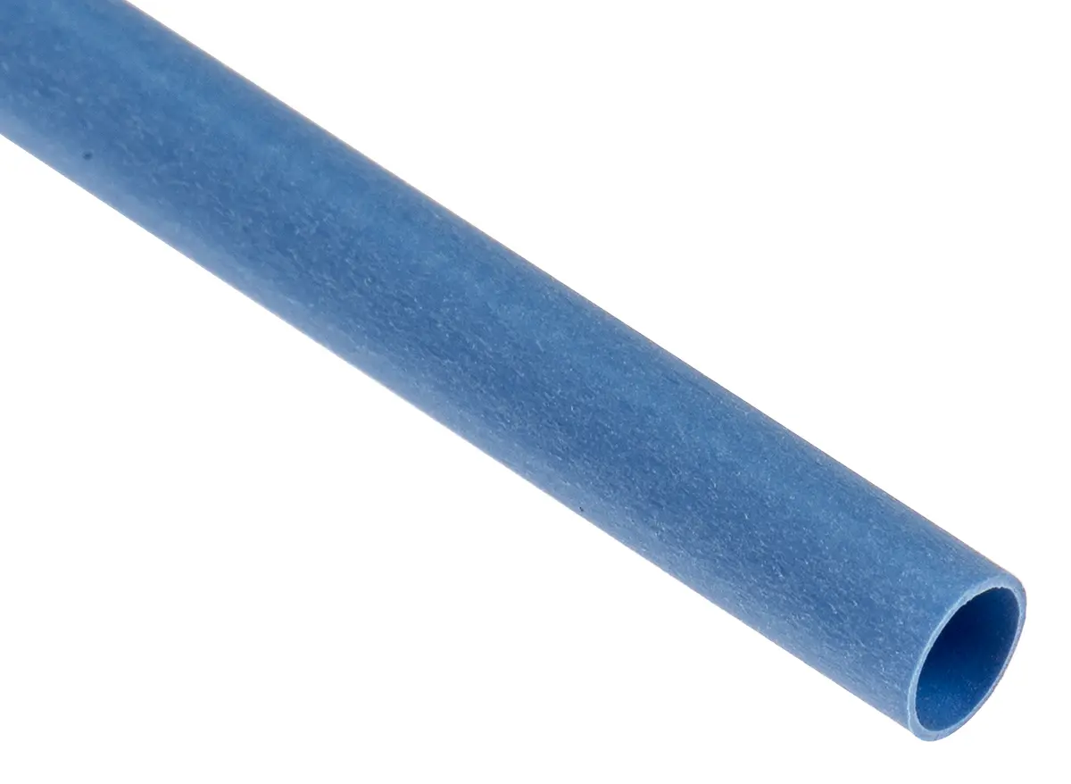 Produktfoto 1 von RS PRO Wärmeschrumpfschlauch, Polyolefin Blau, Ø 3.2 mm Schrumpfrate 2:1, Länge 1.2m