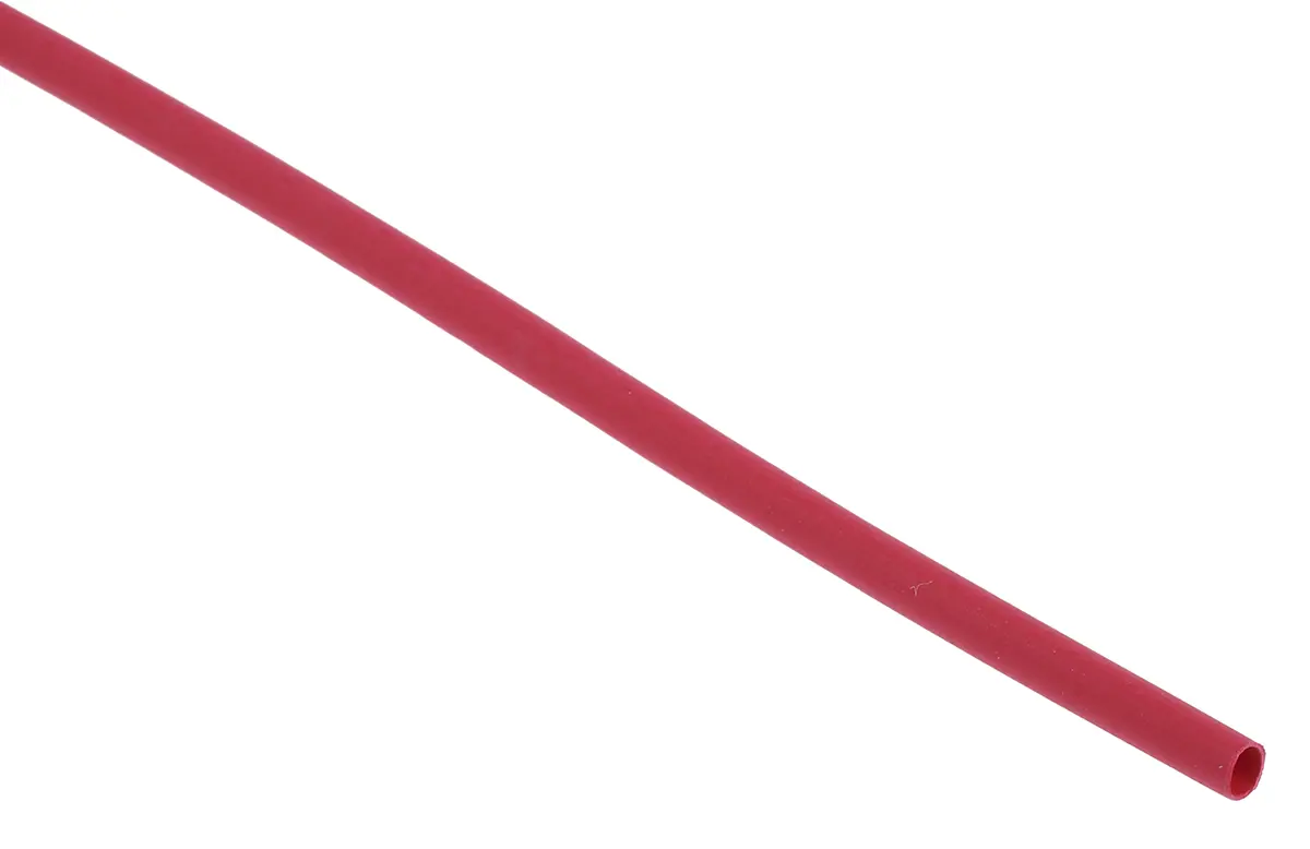 Produktfoto 1 von RS PRO Wärmeschrumpfschlauch, Polyolefin Rot, Ø 2.4 mm Schrumpfrate 2:1, Länge 1.2m