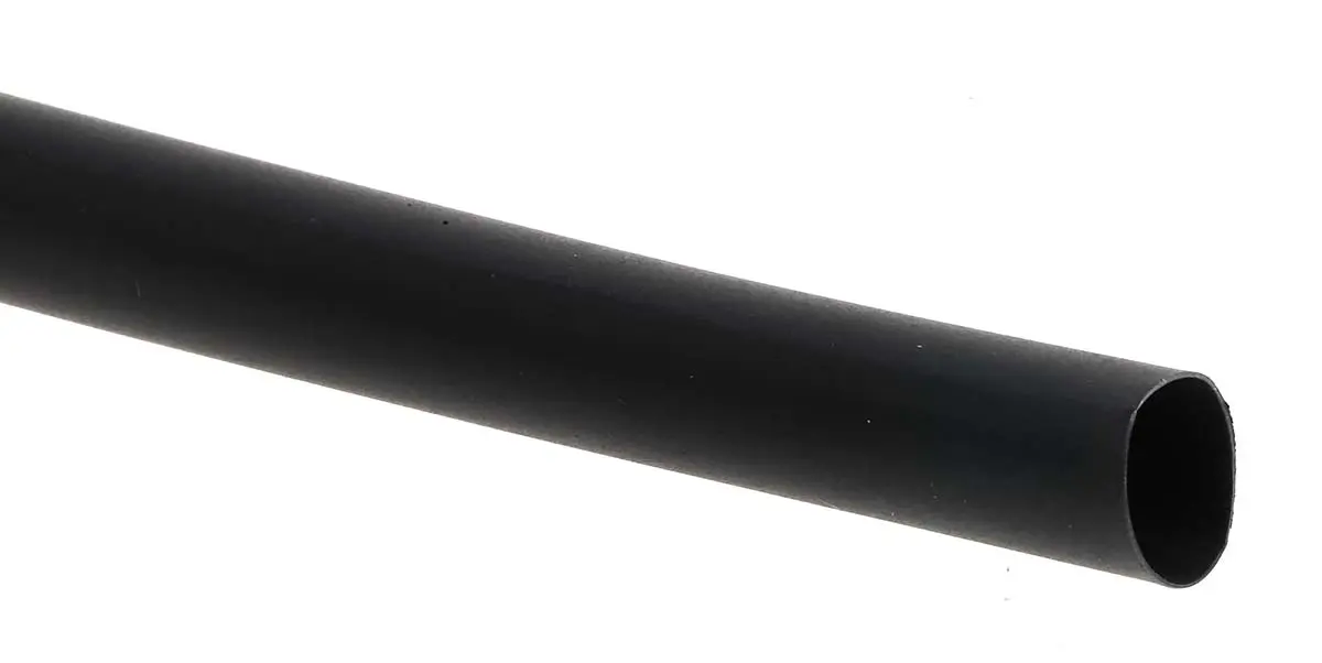Produktfoto 1 von RS PRO Wärmeschrumpfschlauch, Polyolefin Schwarz, Ø 12.7 mm Schrumpfrate 2:1, Länge 1.2m
