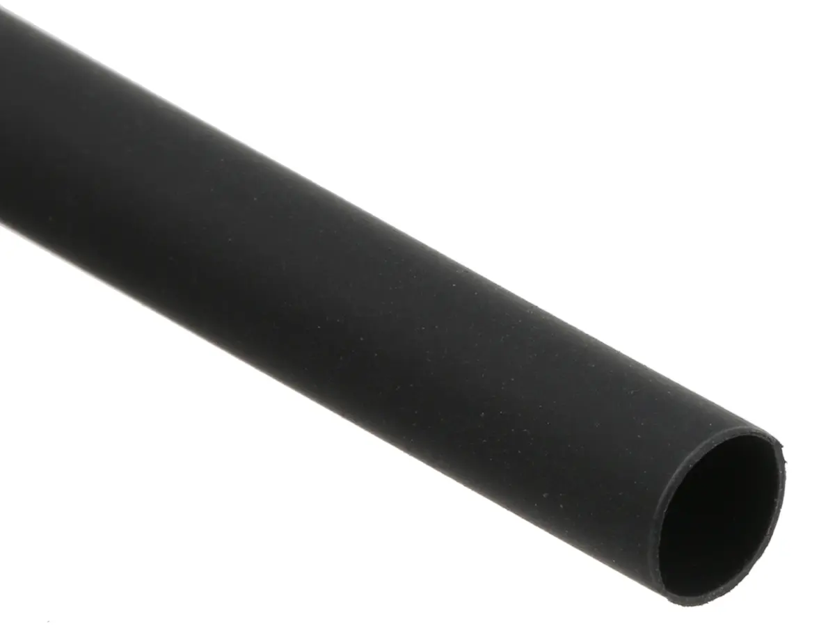 Produktfoto 1 von RS PRO Wärmeschrumpfschlauch, Polyolefin Schwarz, Ø 4.8 mm Schrumpfrate 2:1, Länge 1.2m