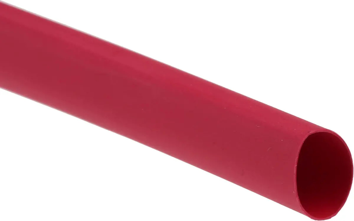 Produktfoto 1 von RS PRO Wärmeschrumpfschlauch, Polyolefin Rot, Ø 9.5 mm Schrumpfrate 2:1, Länge 1.2m
