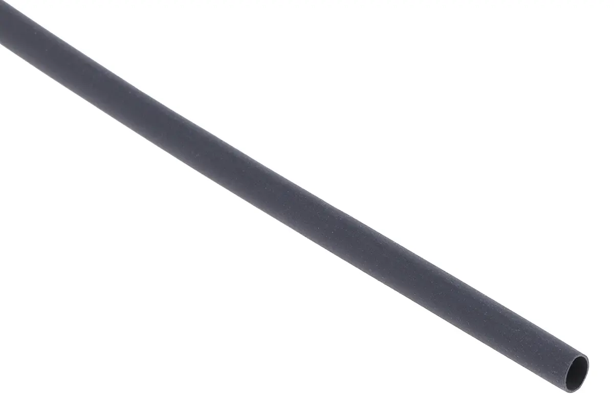 Produktfoto 1 von RS PRO Wärmeschrumpfschlauch, Polyolefin Schwarz, Ø 3.2 mm Schrumpfrate 2:1, Länge 1.2m