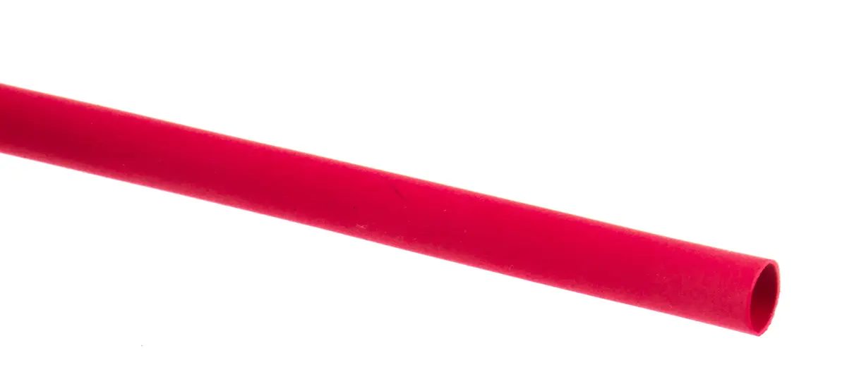 Produktfoto 1 von RS PRO Wärmeschrumpfschlauch, Polyolefin Rot, Ø 3.2 mm Schrumpfrate 2:1, Länge 1.2m