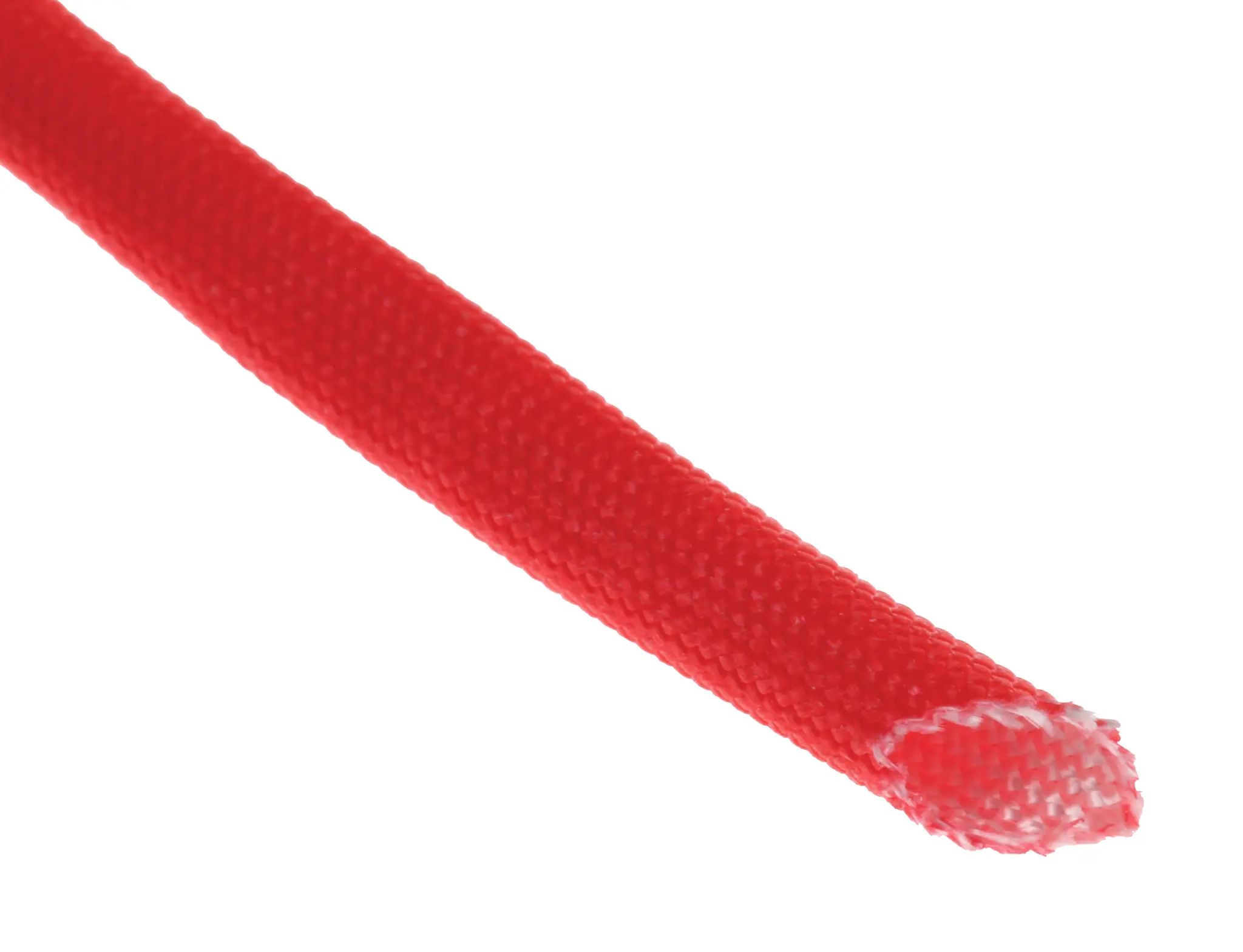 Produktfoto 1 von RS PRO Kabelschlauch Rot Acryl-Glasfaser für Kabel-Ø 4mm, Länge 5m Umflochten