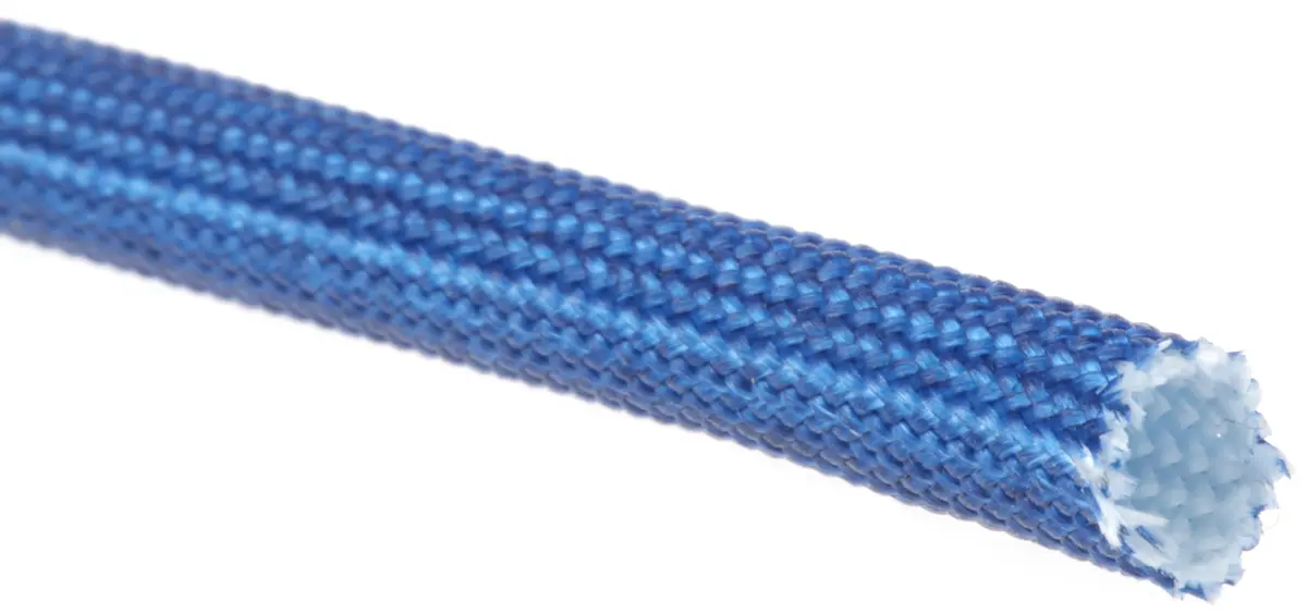 RS PRO Kabelschlauch Blau Acryl-Glasfaser für Kabel-Ø 4mm, Länge 5m Umflochten
