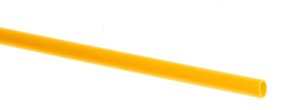 Produktfoto 1 von RS PRO Wärmeschrumpfschlauch, Polyolefin Gelb, Ø 1.6 mm Schrumpfrate 2:1, Länge 1.2m