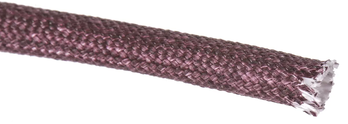 Produktfoto 1 von RS PRO Kabelschlauch Braun Acryl-Glasfaser für Kabel-Ø 4mm, Länge 5m Umflochten