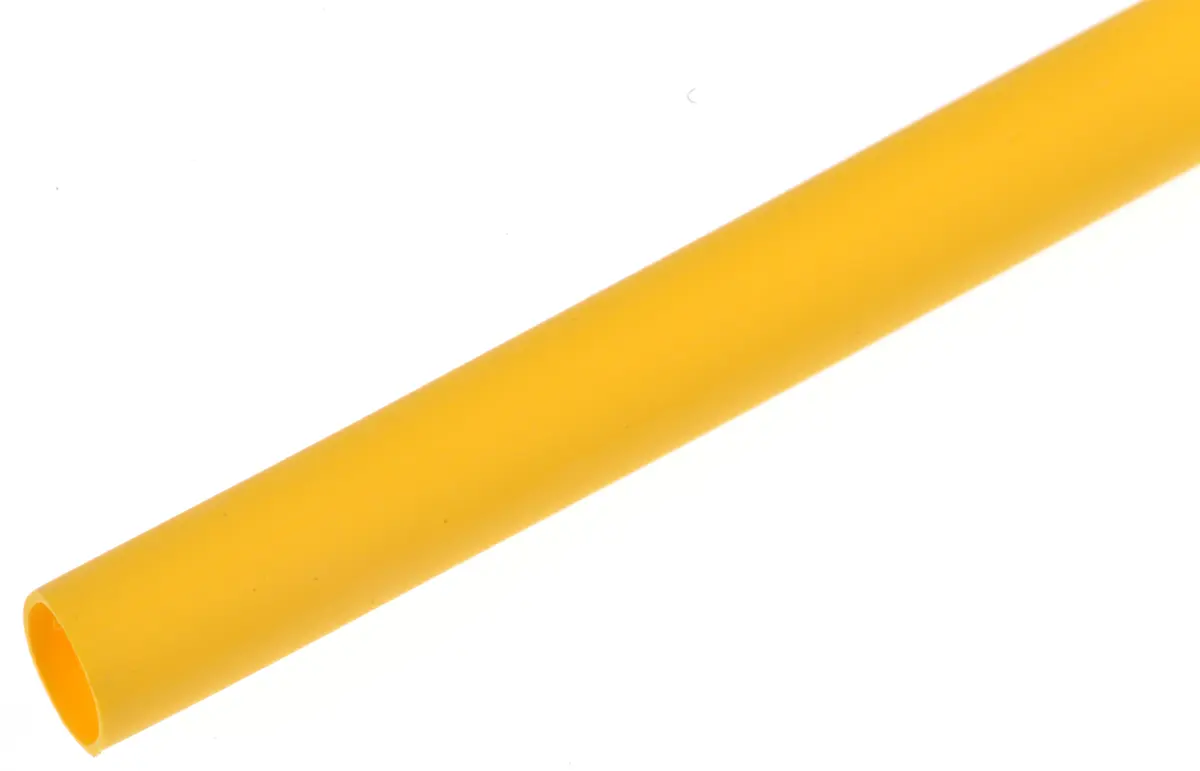 RS PRO Wärmeschrumpfschlauch, Polyolefin Gelb, Ø 3.2 mm Schrumpfrate 2:1, Länge 1.2m