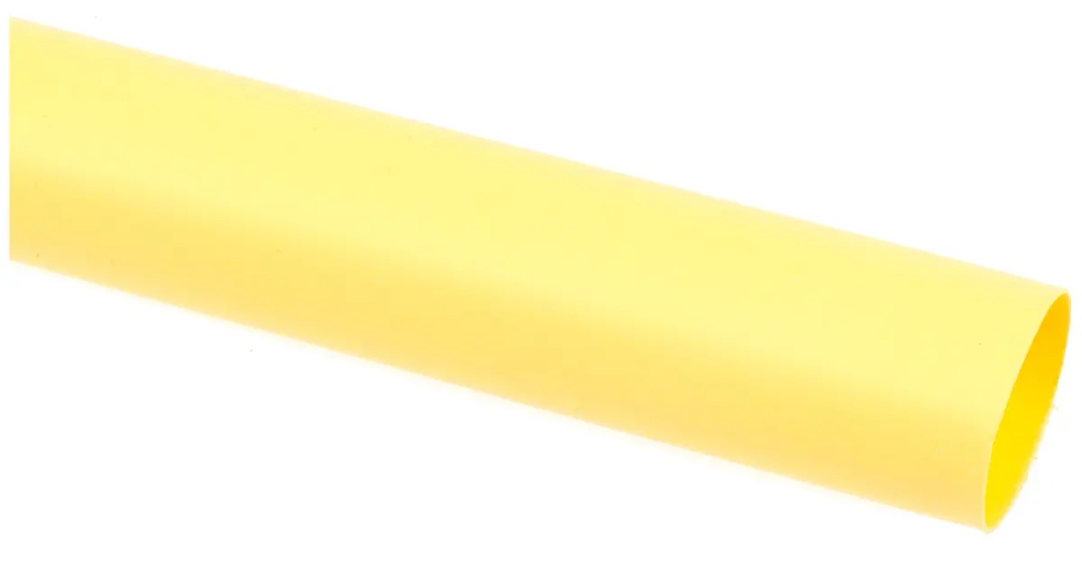 Produktfoto 1 von RS PRO Wärmeschrumpfschlauch, Polyolefin Gelb, Ø 12.7 mm Schrumpfrate 2:1, Länge 1.2m