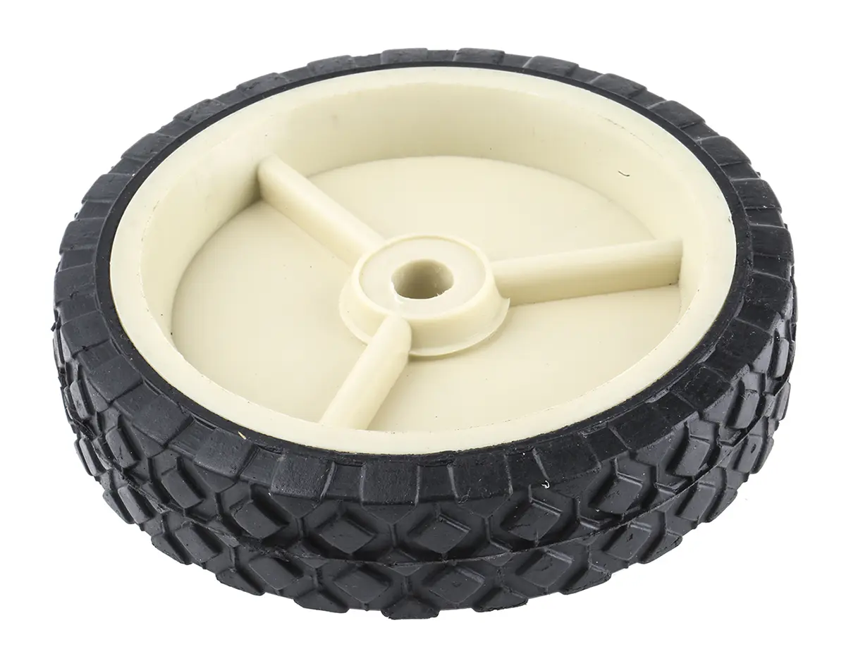 Produktfoto 1 von Guitel Hervieu Rollwagenrolle Weiß, Schwarz, Mat. Gummi, 50 kg Ø 150 mm, B. 38 mm