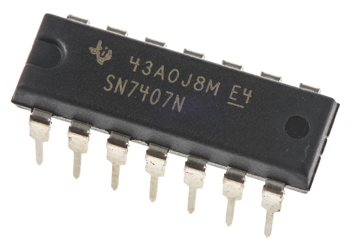 Produktfoto 1 von Texas Instruments Buffer & Line-Driver Treiber, Puffer 74 6-Bit Open-Collector Nicht invertierend 14-Pin PDIP