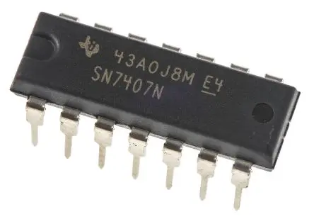 Produktfoto 1 von Texas Instruments Buffer & Line-Driver Treiber, Puffer 74 6-Bit Open-Collector Nicht invertierend 14-Pin PDIP