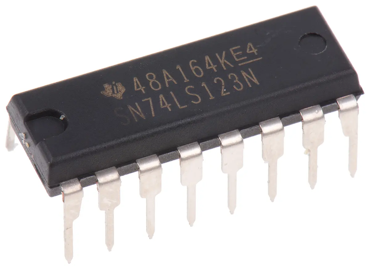 Produktfoto 1 von Texas Instruments Monostabiler Kippstufe LS 2 Anz. Elem./ Chip 8 mA L Pegel, -0.4 mA H Pegel, PDIP, 16-Pin, 12 mA-max.,