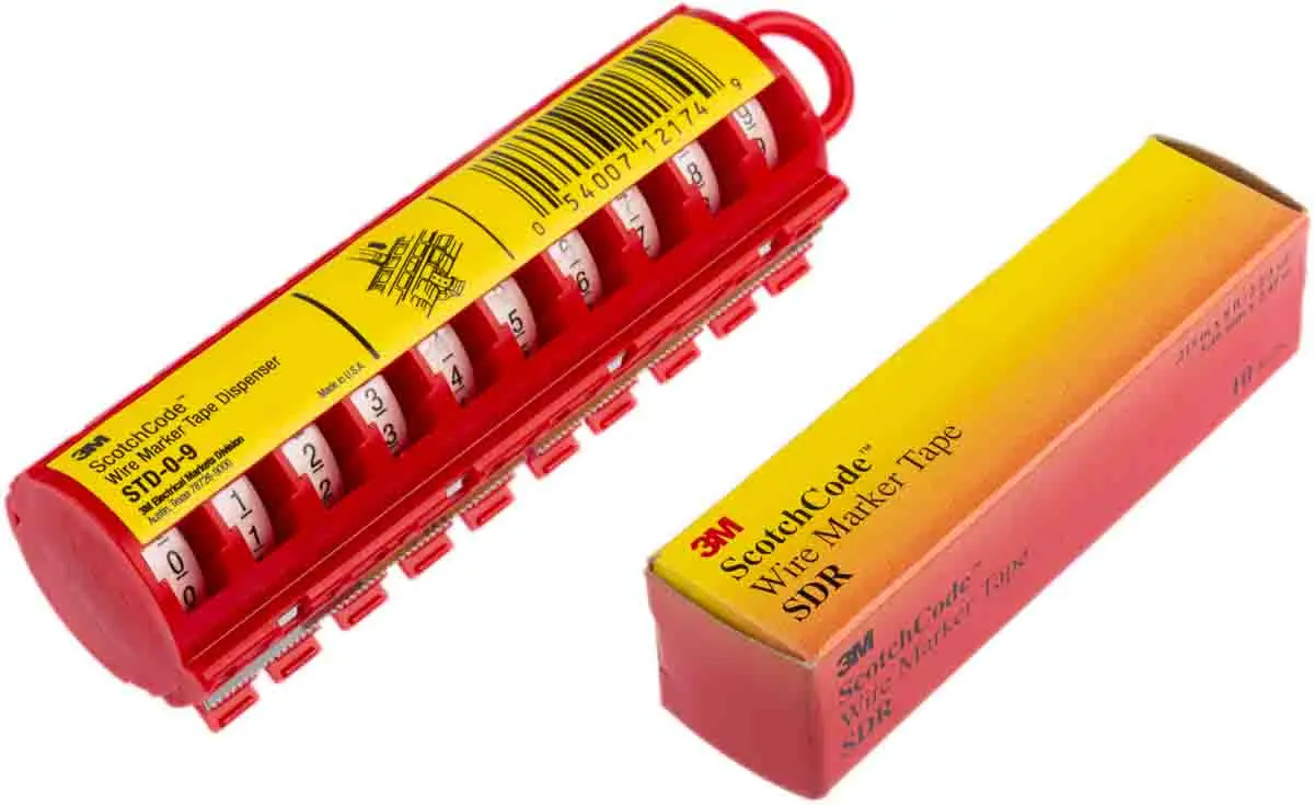 Produktfoto 1 von 3M SDT+ SDR Kabelmarkierer Set, Beschriftung: 0-9, Rot, 2.43 m x 5.46 mm