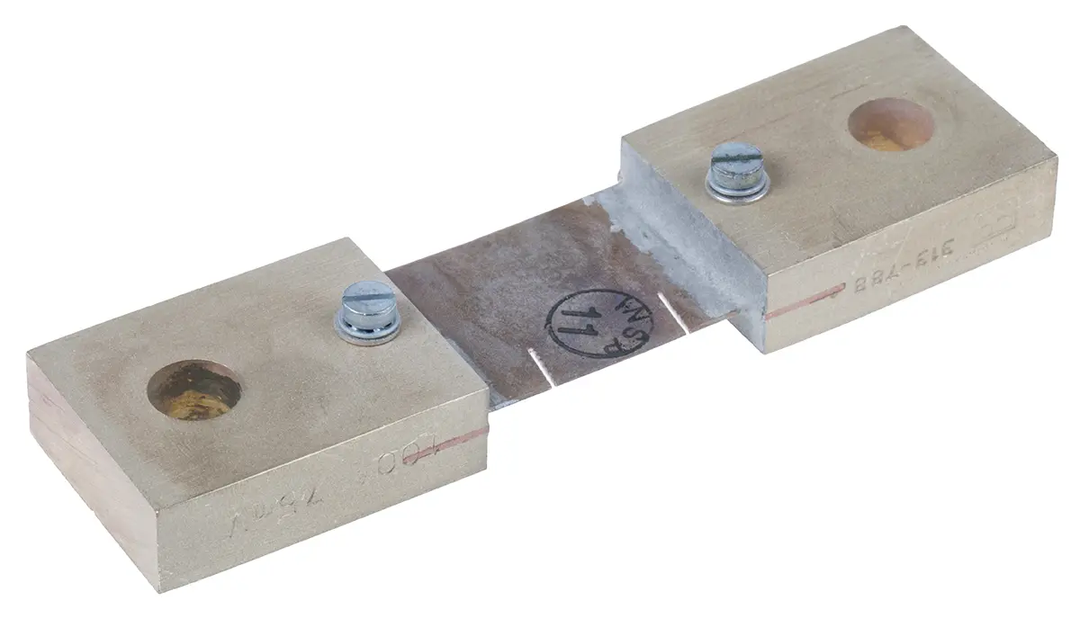 Produktfoto 1 von HOBUT Nebenwiderstand, 100 A, ±1 % mit  Messingende 75 mV, -20 °C Kalibriert / 40 °C max.