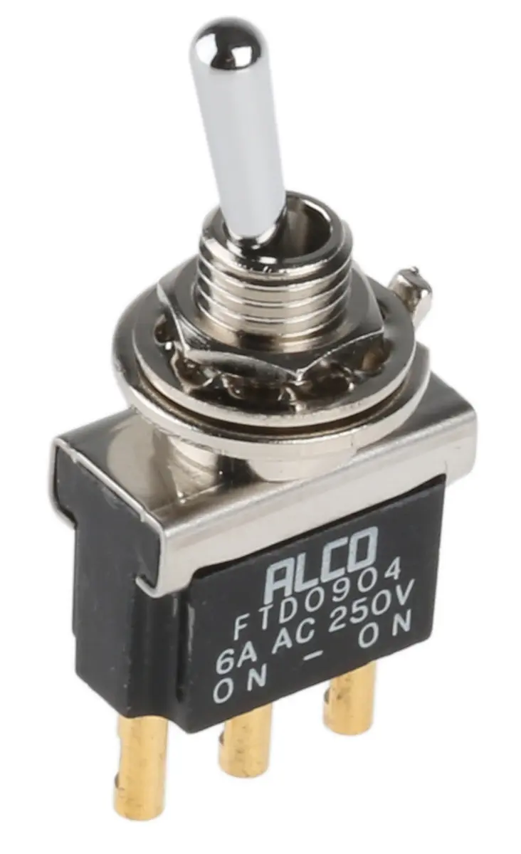 Produktfoto 1 von TE Connectivity Panel Kippschalter 1-poliger Umschalter, Ein-Ein, 12 V dc, 250 V ac, 6A, IP67, IP68, Lot