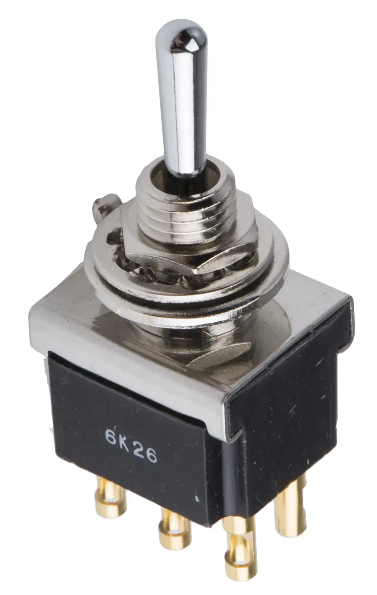 Produktfoto 1 von TE Connectivity Panel Kippschalter 2-poliger Wechsler, Ein-Aus-Ein, 12 V dc, 250 V ac, 4A, IP68S, Lot