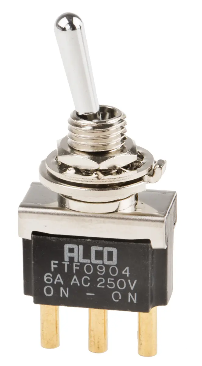 Produktfoto 1 von TE Connectivity Panel Kippschalter 1-poliger Umschalter, Ein-Ein, 12 V dc, 250 V ac, 4A, IP68, IP67, Lot