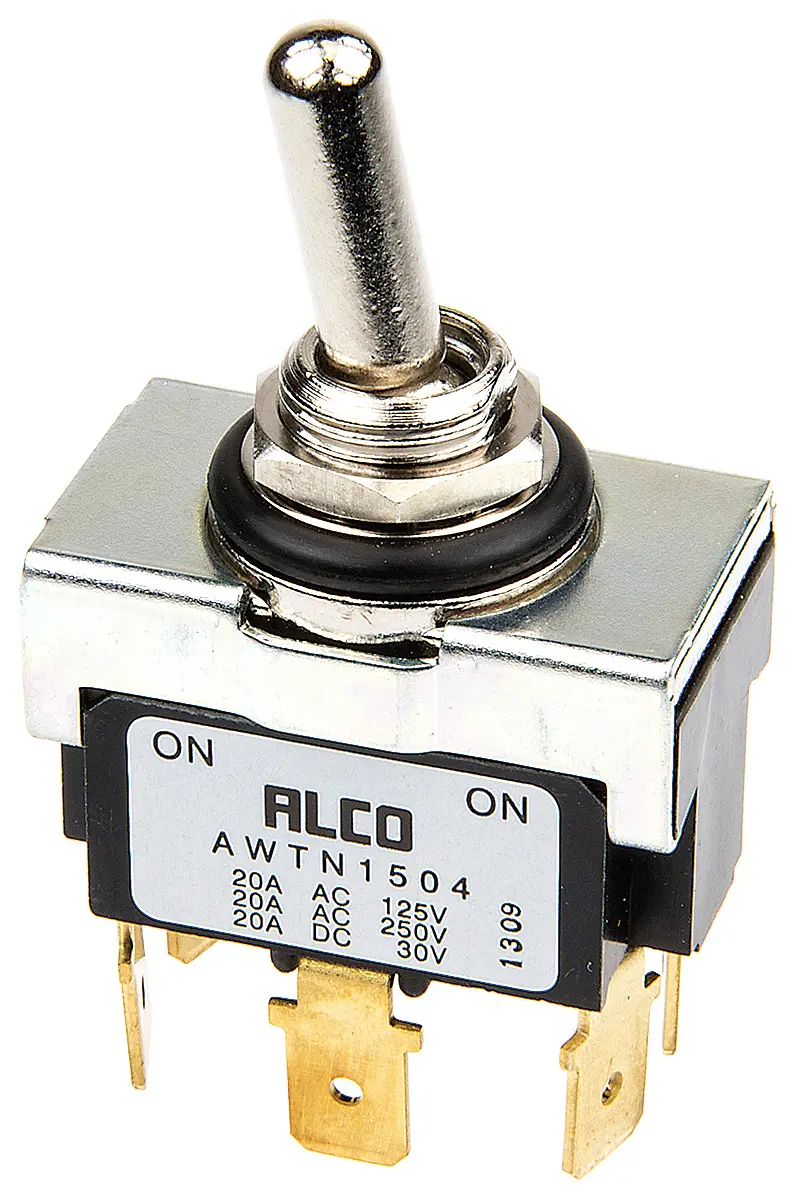 Produktfoto 1 von TE Connectivity Panel Kippschalter 2-poliger Wechsler, Ein-Ein, 30 V dc, 20A, IP67, Stecker