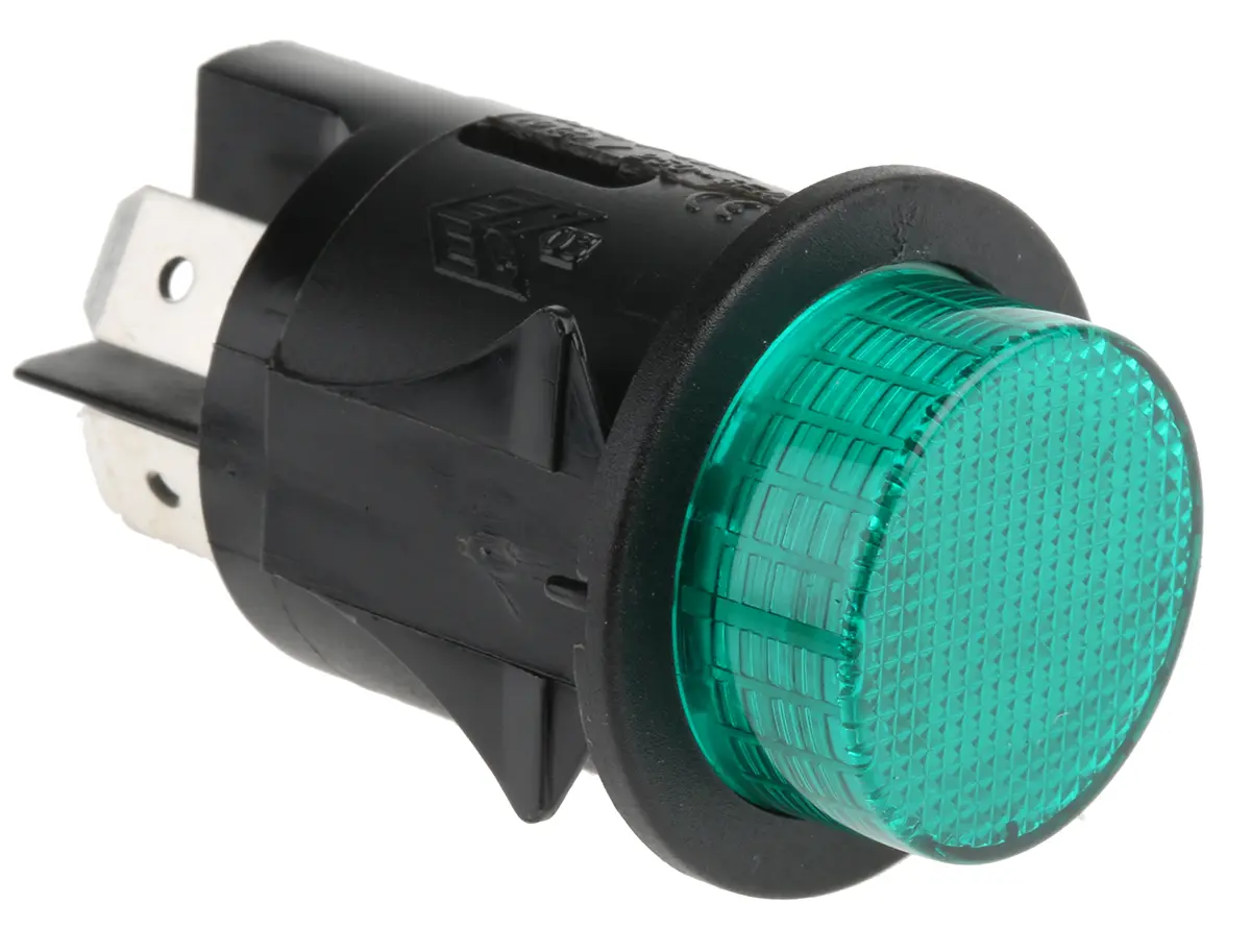 Produktfoto 1 von Molveno SP Druckschalter Grün Beleuchtet Rastend Panel Ø 25 mm, DPST / 16 A 250 V ac, IP40