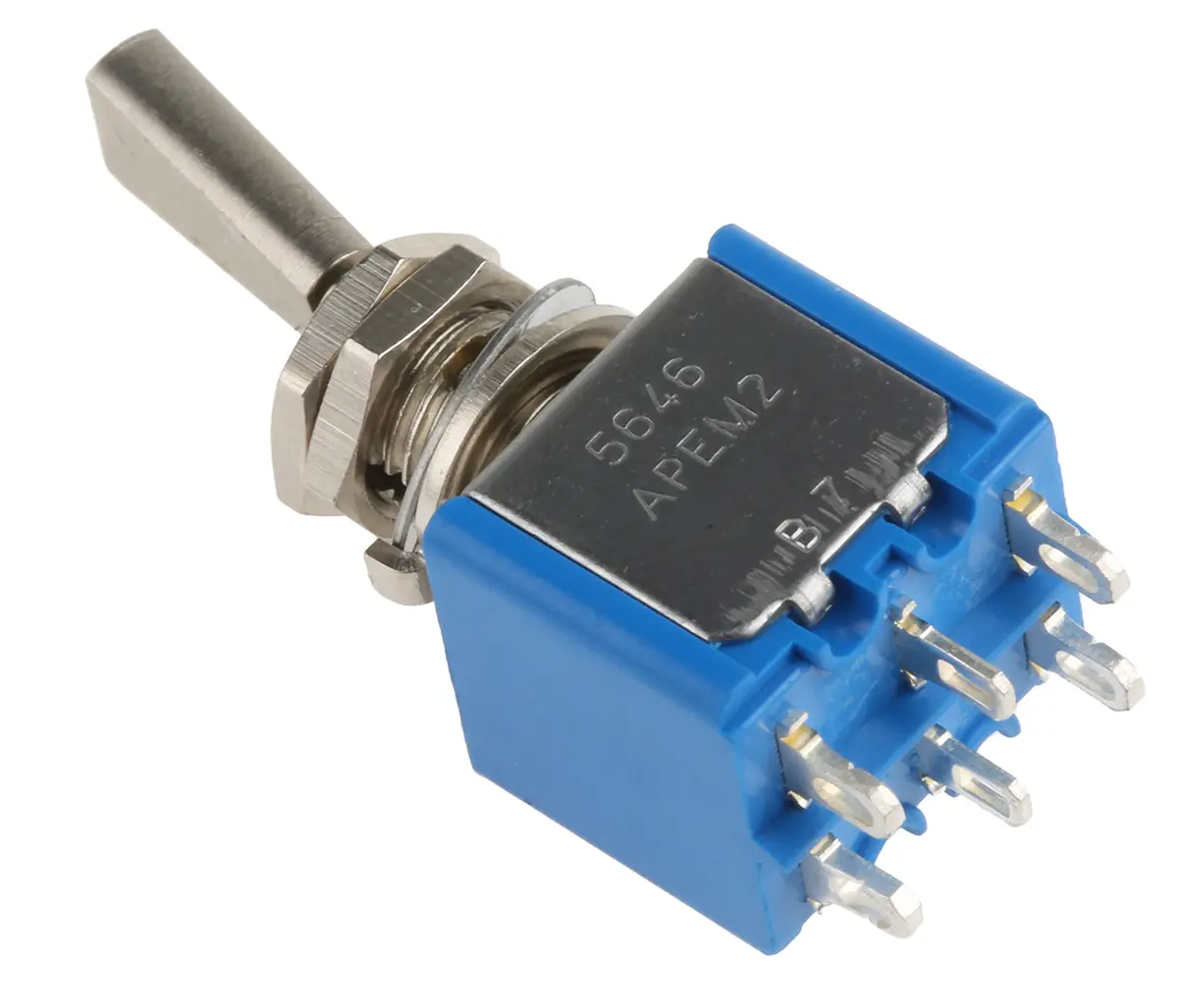 Produktfoto 1 von APEM Panel Kippschalter 2-poliger Wechsler, Ein-Ein, 30 V dc, 250 V ac, 4A, Lot