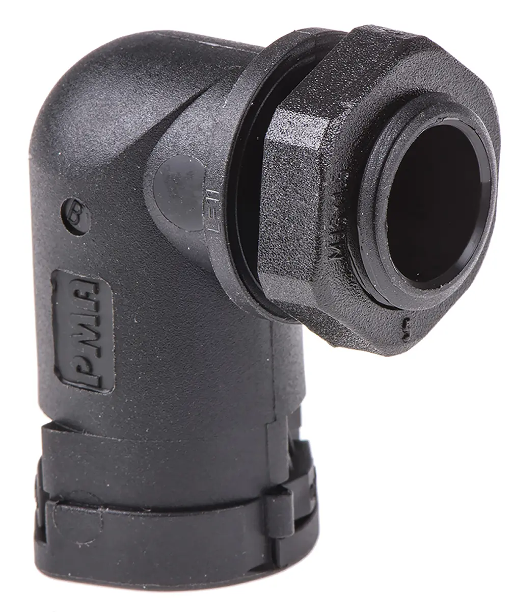 Produktfoto 1 von PMA PMA Smart Line LND Polyamid 6 Kabelrohr Befestigung Abgewinkelt M16 12 mm Schwarz Schwarz-Finish IP66