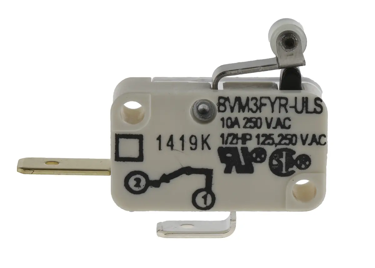 Produktfoto 1 von Saia-Burgess Mikroschalter Rollenhebel-Betätiger Stecker, SPST, 250 V ac, 10A IP40 5N -40 °C - 85 °C