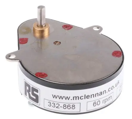 Produktfoto 1 von McLennan Servo Supplies 25:6 Synchron Getriebe / 0.2 Nm 1200U/min, Ø 49.2 mm, Schaft-Ø 3.2 mm, 47.6 mm x 16.5 mm x