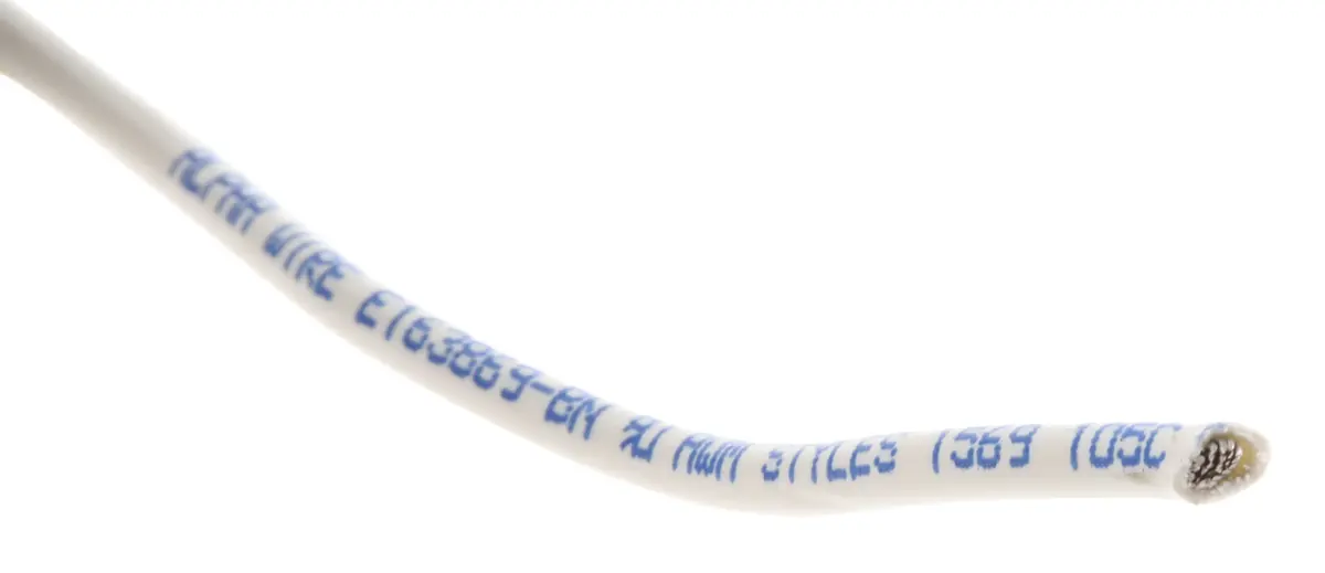 Produktfoto 1 von Alpha Wire Schaltdraht, 16 AWG 30 m Weiß Ø 2.34 mm 26 Litzen Polyvinylchlorid