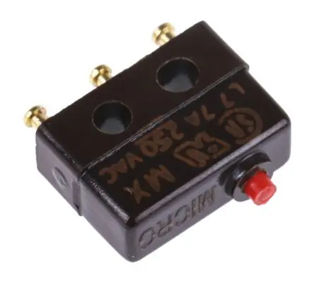 Produktfoto 1 von RS PRO Subminiatur-Mikroschalter Rollenhebel-Betätiger Lot, 1-poliger Wechsler, 250 V ac, 28 V dc, 4A 1.952N -54 °C -